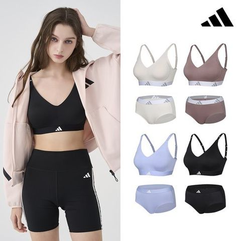 아디다스 (25SS) 아디다스 에어로 스트레치 브라팬티 4세트 패키지