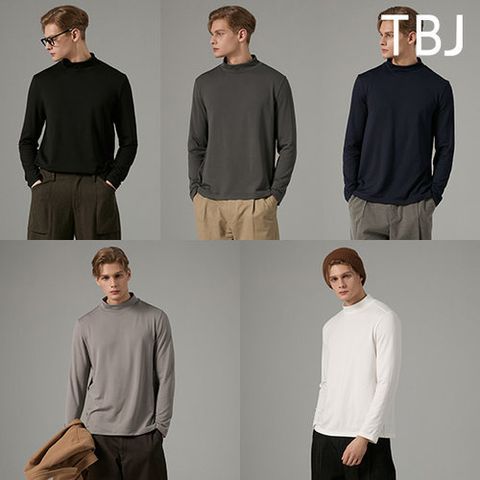TBJ 남성 기모 모크넥 티셔츠 5종