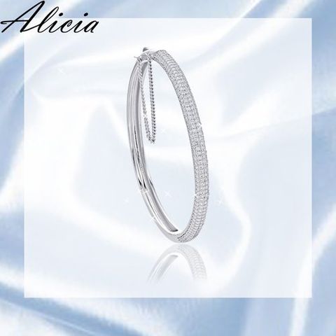 알리시아 925 Silver 파베 뱅글 팔찌