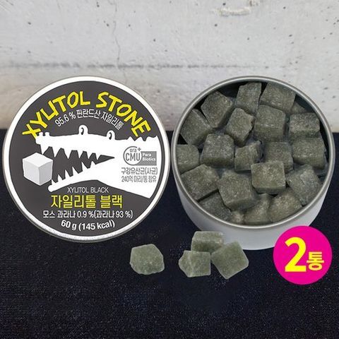 다온푸드 구강유산균함유 자일리톨 캔디 블랙 60g x 2개(코가 뻥! 잠이확~)
