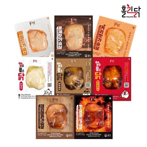 [홀리닭]바로먹는 실온 닭가슴살 8종 19팩