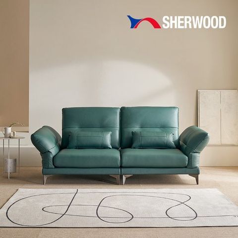 쉐우드가구 몰리스 3인용 이태리 천연통가죽 소가죽 기능성 스윙 소파
