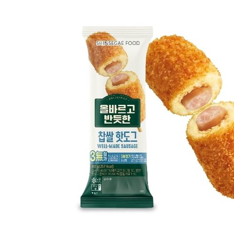 신세계푸드 [올바르고반듯한] 찹쌀핫도그 80g*15봉