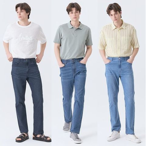 뱅뱅 25SS 남성 썸머 라이크라 스트레이트 데님 3종