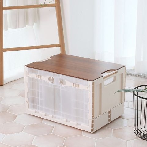 리빙해피  {단품}오픈도어 폴딩 수납박스(63L) 1개 