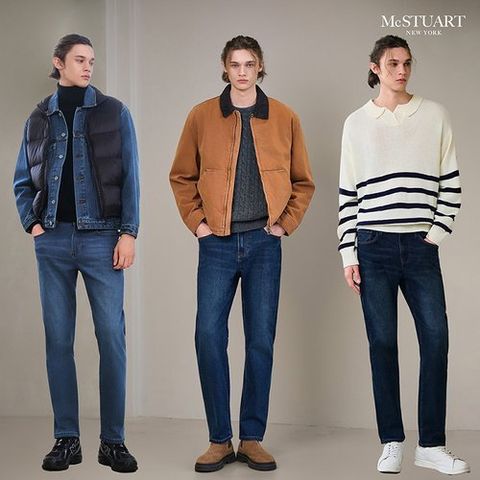 맥스튜어트 남성 웜기모 릴렉스 데님 3종