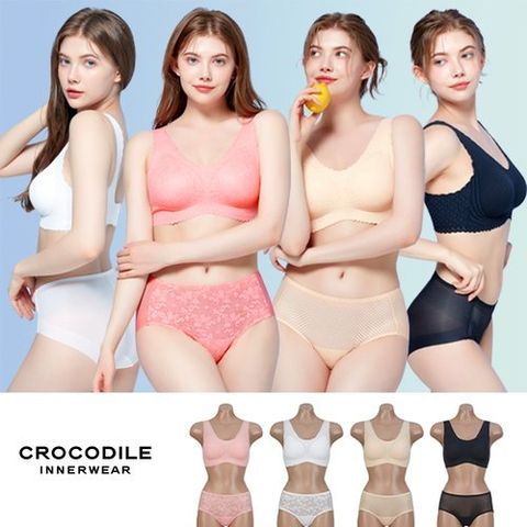 크로커다일 레이스 감탄브라 패키지(브라 4종 + 팬티 4종)
