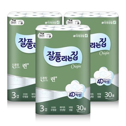 잘풀리는집 화장지 련 30m 90롤 세트