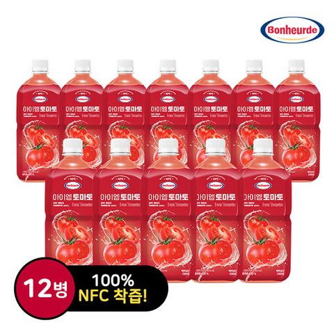 보넬드  아이엠 토마토 주스 12병(1,000ml*12병)