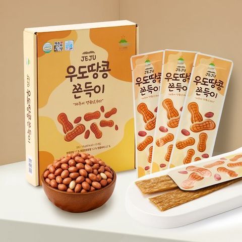 제철진미 쫀득한 제주 우도땅콩 쫀득이 1박스 (18g x 15개입)