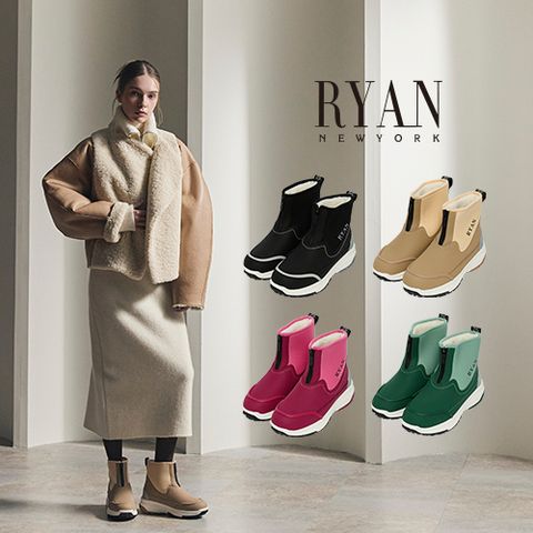 리안뉴욕 소가죽 양모 앵클부츠 여성