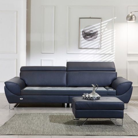 장수돌소파 카푸네 천연면피 돌소파 3.5인(화이트 크리스탈)