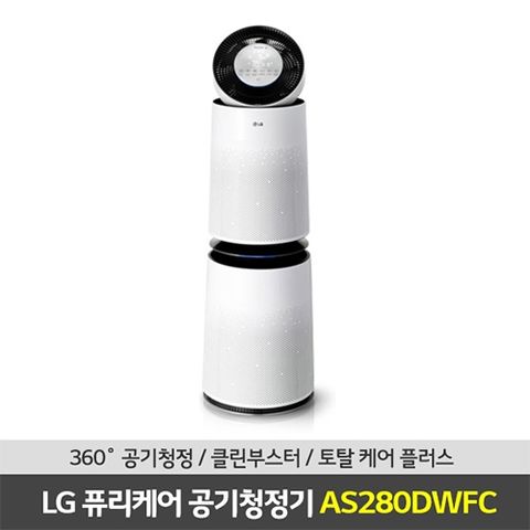 [LG전자](28형) LG전자 퓨리케어 360° 공기청정기 AS280DWFCM 듀얼부스터(92.4㎡)+무빙휠