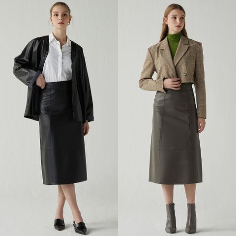 헤스티지 양가죽 롱 스커트