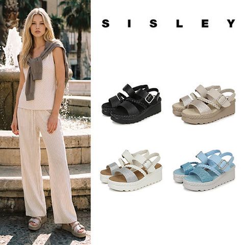 시슬리 SISLEY 크로스 데코 샌들