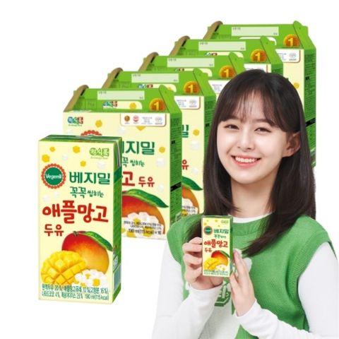 [베지밀][베지밀] 꼭꼭 씹히는 애플망고 두유 80팩