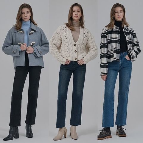 뱅뱅 25FW 여성 라이크라 이중직 기모 데님 3종