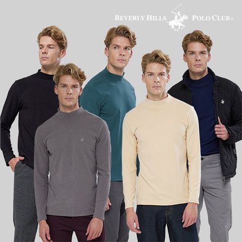 비버리힐즈폴로클럽 남성 더블 기모 모크넥 티셔츠 5종