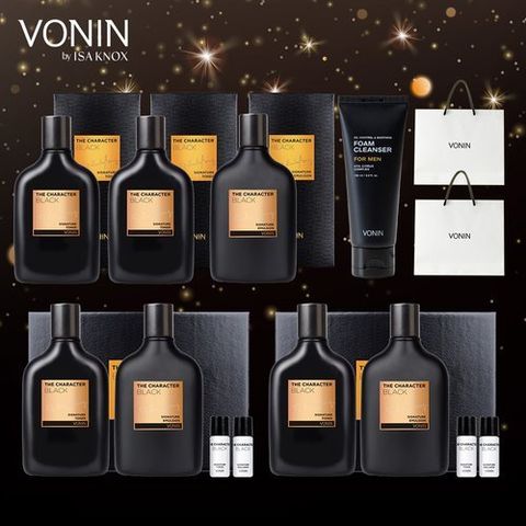 보닌 *더 캐릭터 블랙 남성 기초 세트(스킨+에멀젼 3세트 + 스킨 1개 + 폼클렌져 1개)