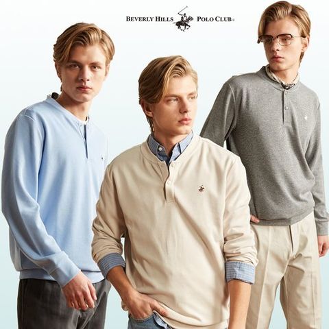 비버리힐즈폴로클럽 25SS 남성 헨리넥 버튼 셔츠 3종