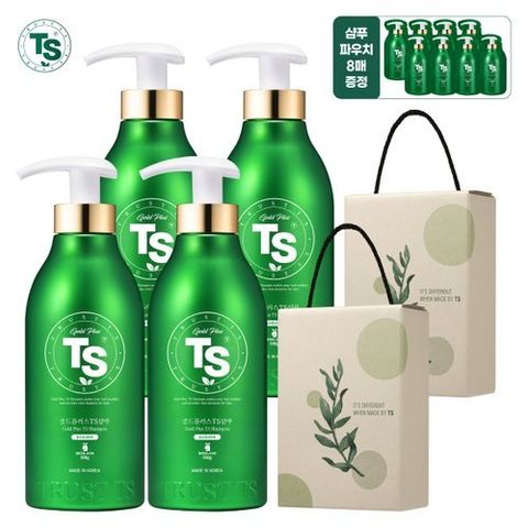 티에스 [TS 선물세트] 골드플러스샴푸 500g*4개+슈퍼케라틴6g*8개+선물박스*2개