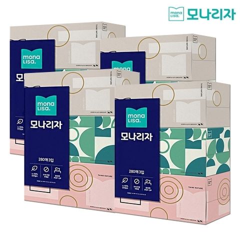 모나리자 미용티슈 280매*3입*4팩