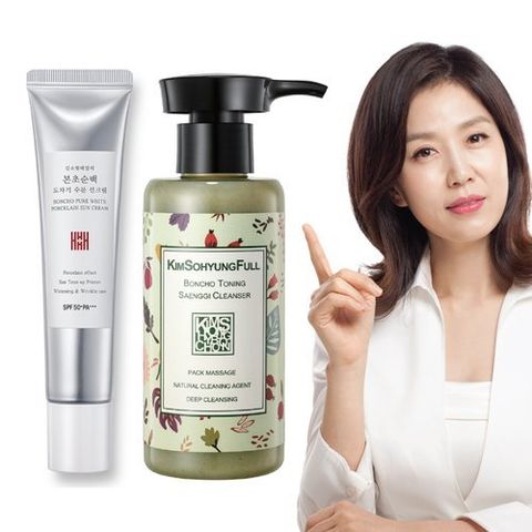 김소형헤밀레 김소형 본초순백 도자기수분선크림 1개+김소형본초토닝 생기클렌저1개