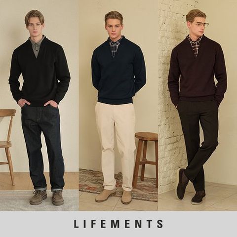 라이프먼츠 25FW 남성 솔리드 밍크 본딩 레이어드 셔츠 3종