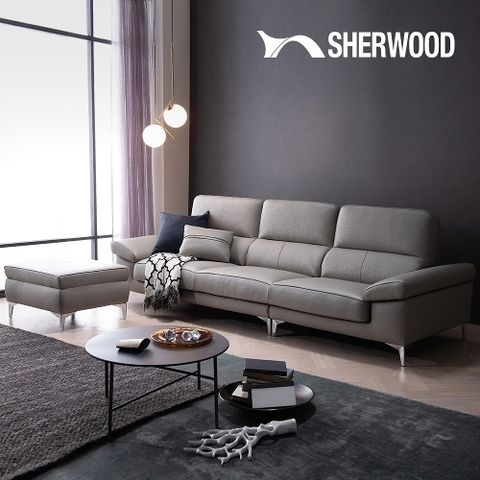 쉐우드가구 베누스 3.5인용 통가죽 천연면피 소가죽소파+스툴