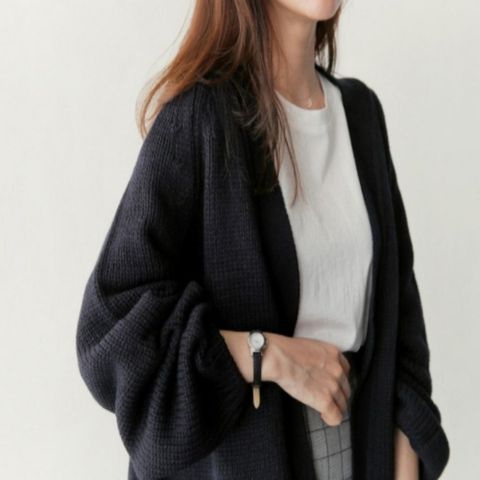 [엄지척]여성 봄 가을 숄 가디건 망토 여자 캐주얼 니트가디건