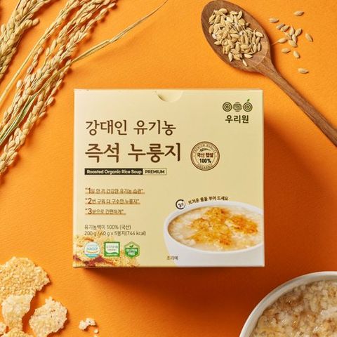 [우리원]강대인 유기농 즉석 누룽지 200g(40gx5봉) x 6박스 (총30봉)