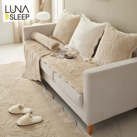 루나앤슬립 [4인용]장모 극세사 목화솜 자수 퀼팅 소파패드