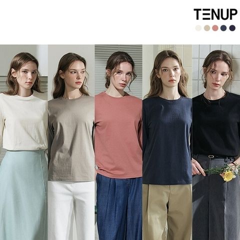 텐업 여성 7부 소매티 5종