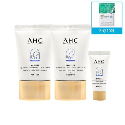 [AHC][홈쇼핑 최신상] AHC 마스터즈 워터풀 선크림 40ml 2개+7ml+카밍 10매