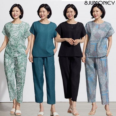 팔주머니 25SS 풍기포인견 시어서커 상하의 세트