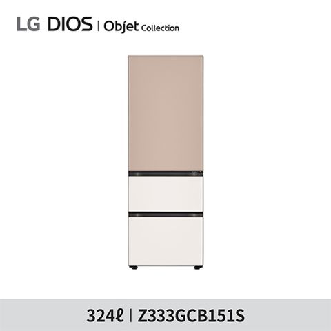 [LG전자](브라운베이지)LG 오브제 글라스 김치톡톡 김치냉장고 (324L) Z333GCB151S