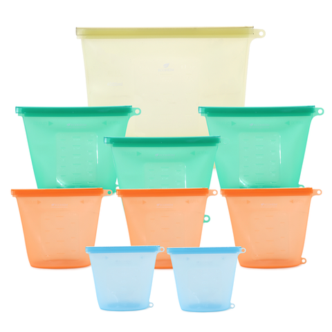 에코하임 밀폐 실리콘백 9종 풀세트(4,000ml 특대형 포함)