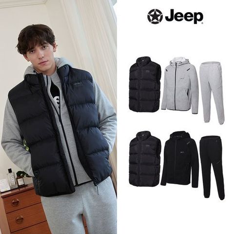 지프 25FW 남성 패딩베스트 + 테크 셋업