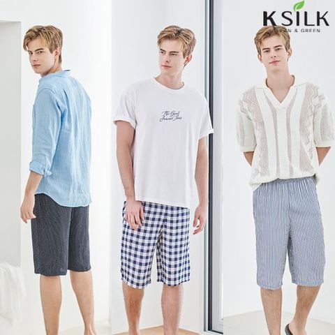 케이실크 (*) 국내생산 풍기인견 남성 파자마 (3종)