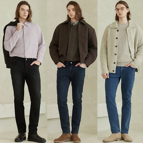 뱅뱅 23FW 뱅뱅 남성 라이크라 이중직 기모데님 3종