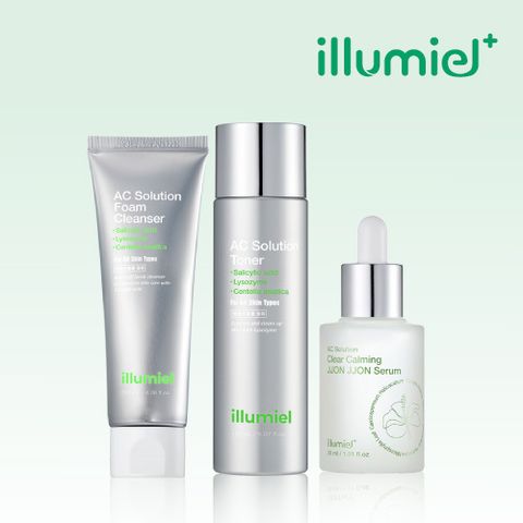 일루미엘 *프리미엄 기초세트 (AC 토너 + 쫀쫀 세럼 + AC 폼 클렌저 각 1개)