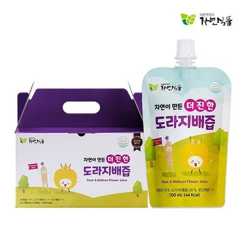 자연식품 자연이 만든 더 진한 도라지배즙 스파우트 100ml x 30팩