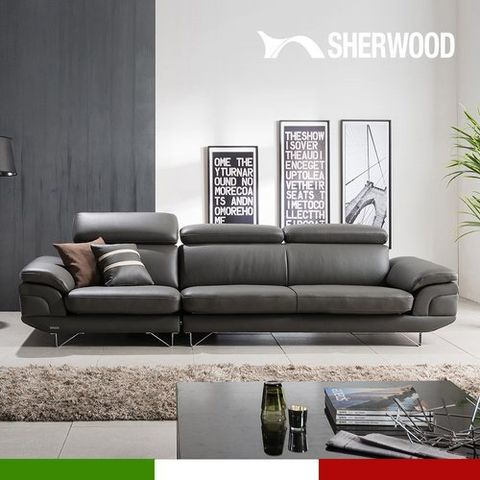 쉐우드가구 소나 4인용 이태리 천연통가죽 기능성 소파 (일반형/카우치형)