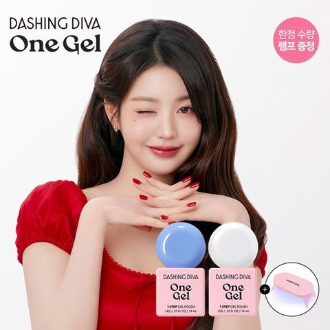 데싱디바 *원젤 네일 세트 - 베이비 블루 + 펄 화이트