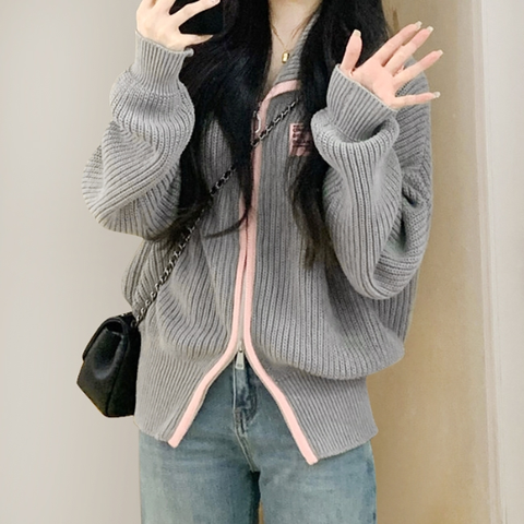 [더블린] 세일러 투웨이 집업 니트 가디건_T4CCA003C