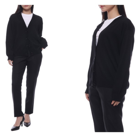 23FW 여성 도녹 체크 패치 가디건 (8074887 BLACK 23F)