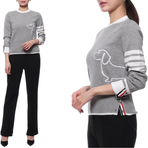 (신세계마산점)[톰브라운] 23FW 여성 헥터 인타르시아 울 니트 (FKA437A Y1002 055 23F)