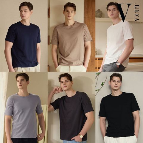 [삼성카드5%할인][초특가 39,900원 ]브이컷  코튼100 튜블러 티셔츠 6종 (남)