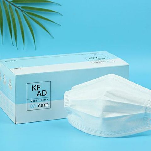 [위케어] KF-AD 덴탈마스크 대형 100매 일회용 비말차단 국산 kfad 여름용 마스크