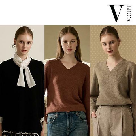 [카드 5%할인][25FW 최신상]브이컷 소프트 브이넥 니트 3종